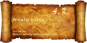 Antaly Kitti névjegykártya