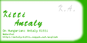 kitti antaly business card